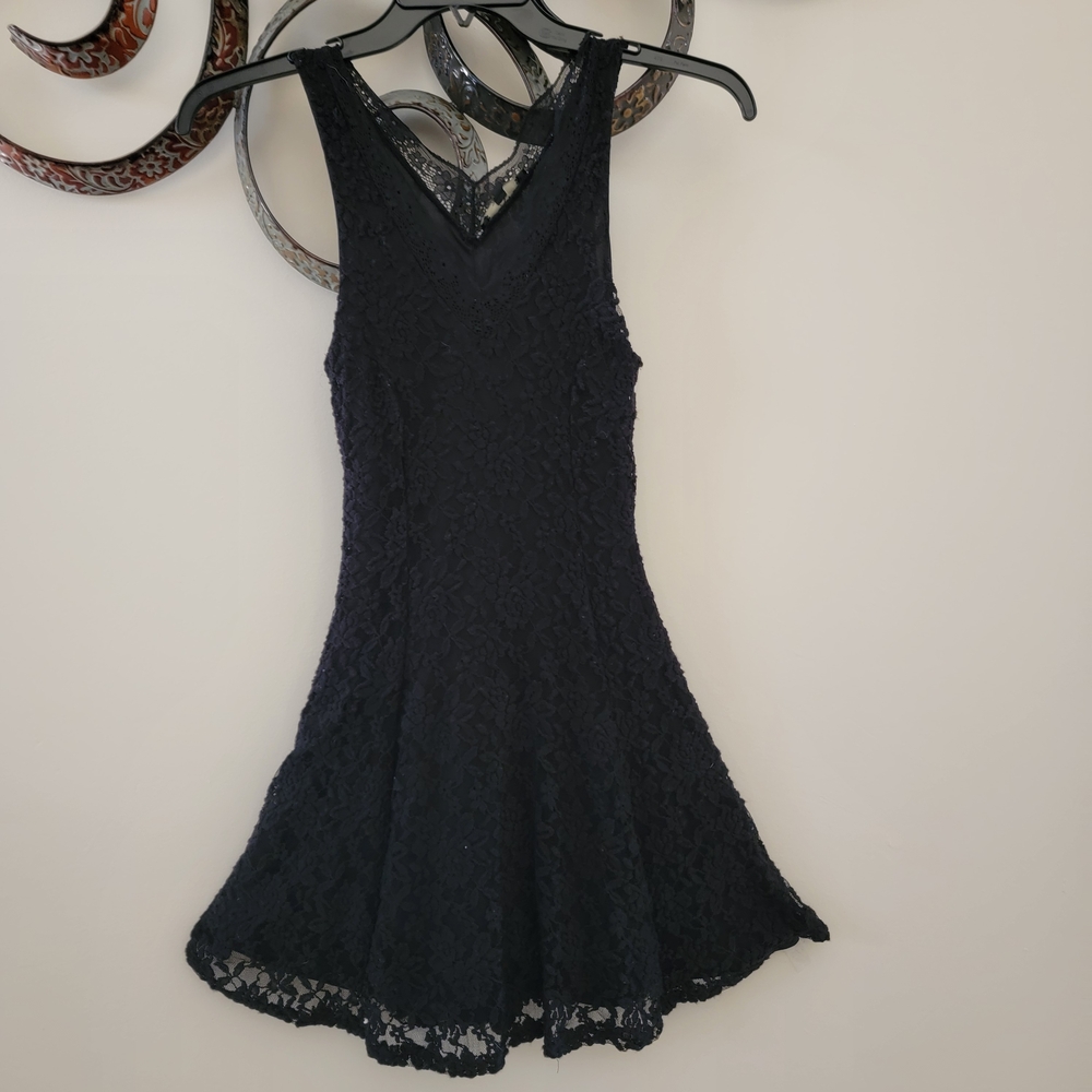 Iris Black Lace Mini Dress